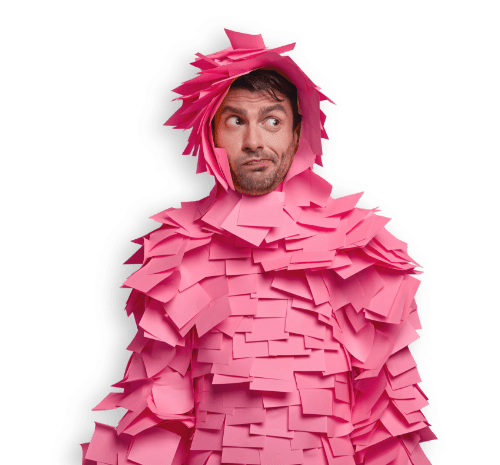 uomo postit calendario turni